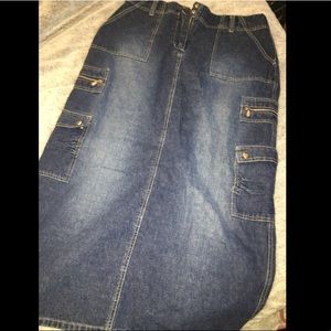 Long denim skirt